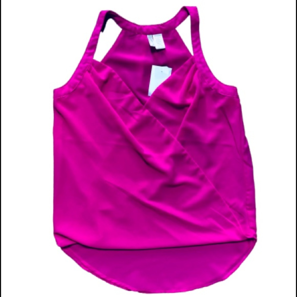 NWT Pink High Low V-Nexk Tank Top